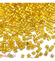 Beads 2mm - Glass Hexagonal - Golden